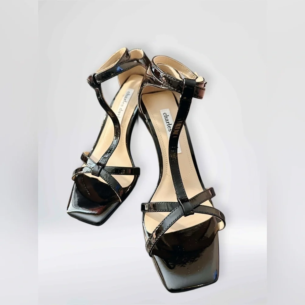NEW Charles David Women's Tucker Heeled Sandal Black    Size 8